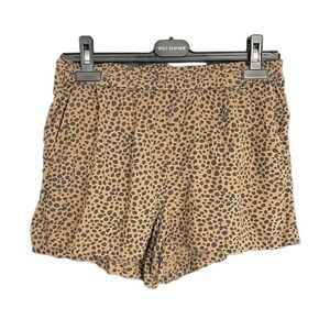 AERIE Cheetah Leopard Print Shorts Tan Black M